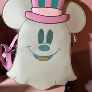 Loungefly DISNEY PASTEL GHOST MINNIE AND MICKEY GITD DOUBLE SIDED CROSS BODY BAG